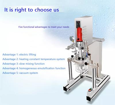 Semi Automatic Double protection Glass Vacuum Emulsifier Reactor