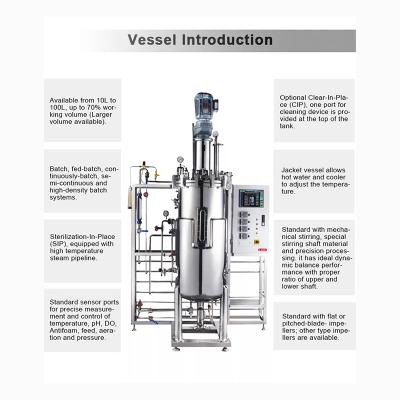 Perfusion Agitator Tanque Bioreactor 30l 350l 3000l 10000L